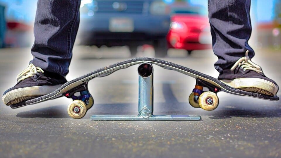 En skateboard har tre huvuddelar